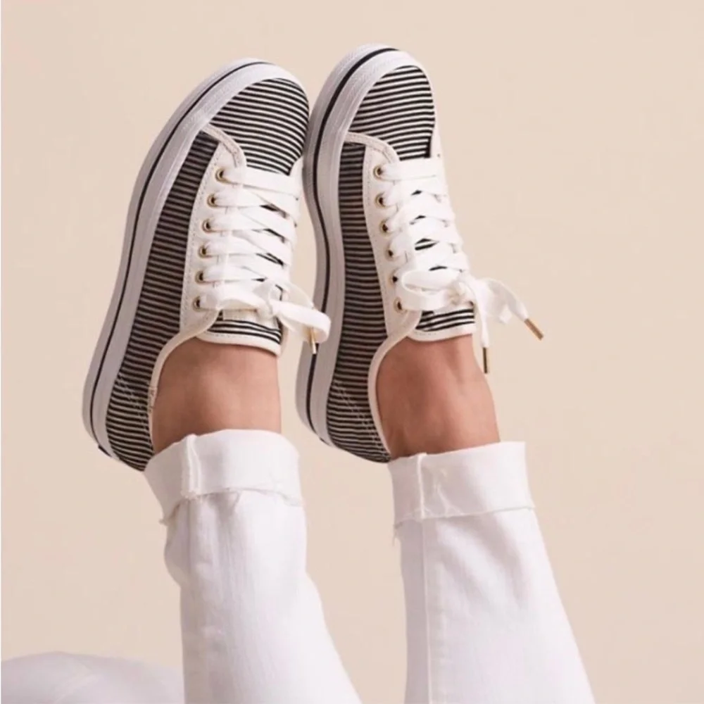 Keds X Kate Spade New York Triple Kick Striped Mesh Sneakers. Size 6.5 - Picture 1 of 9
